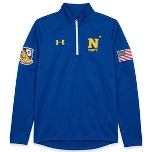 US Navy Blue Angels ColdGear Quarter Zip Pullover Men's Large L Under Armour